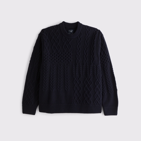 Мужские свитеры Abercrombie & Fitch Cable Patchwork Crew Sweater