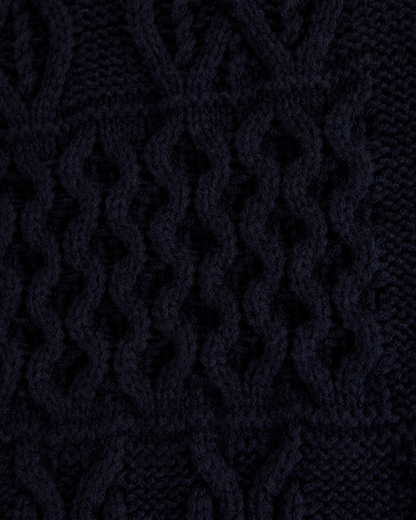 Cable Patchwork Crew Sweater