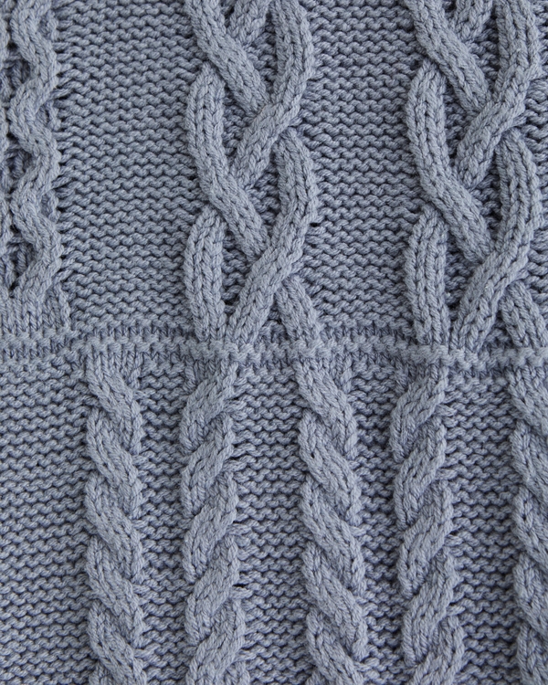 Cable Patchwork Crew Sweater