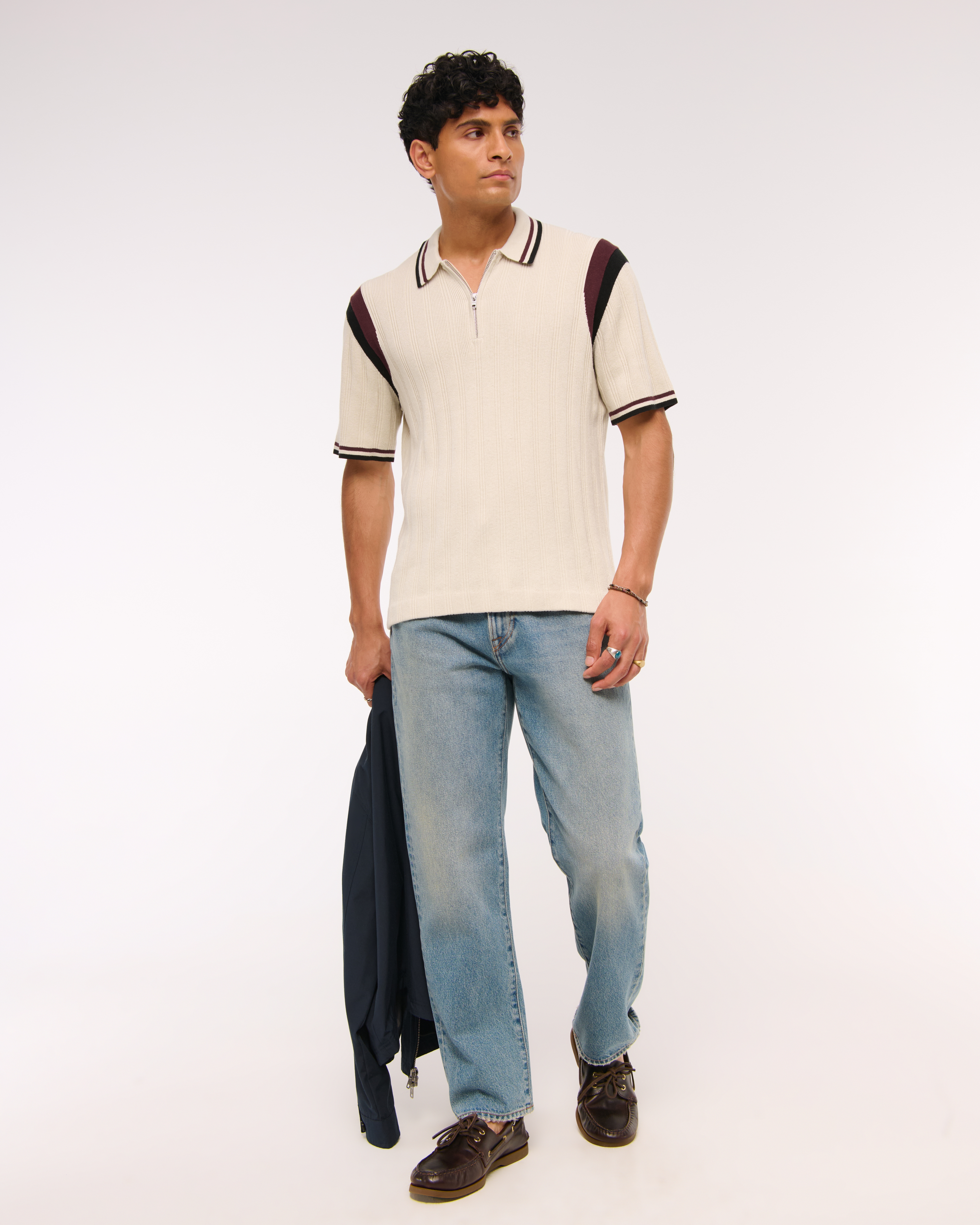 Мужские свитеры Abercrombie & Fitch Preppy Zip Sweater Polo — фото 3