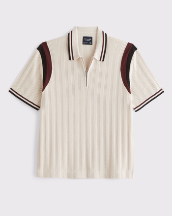 Men's Preppy Zip Sweater Polo | Men's Tops | Abercrombie.com