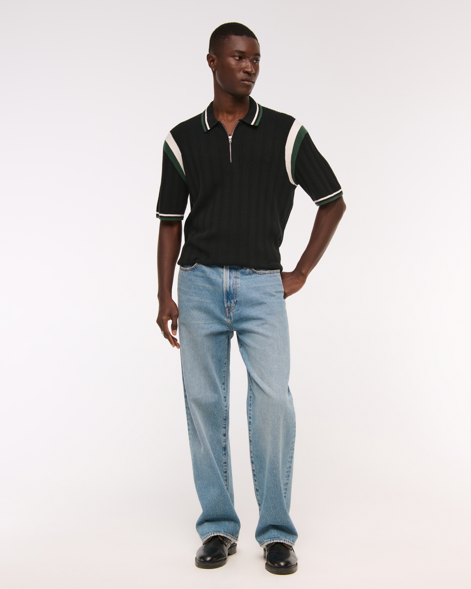 Preppy Zip Sweater Polo