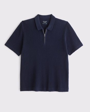 Plisse Zip Sweater Polo from Abercrombie & Fitch - $39.99