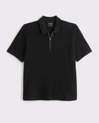 Plisse Zip Sweater Polo