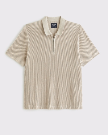 Plisse Zip Sweater Polo from Abercrombie & Fitch - $49.99