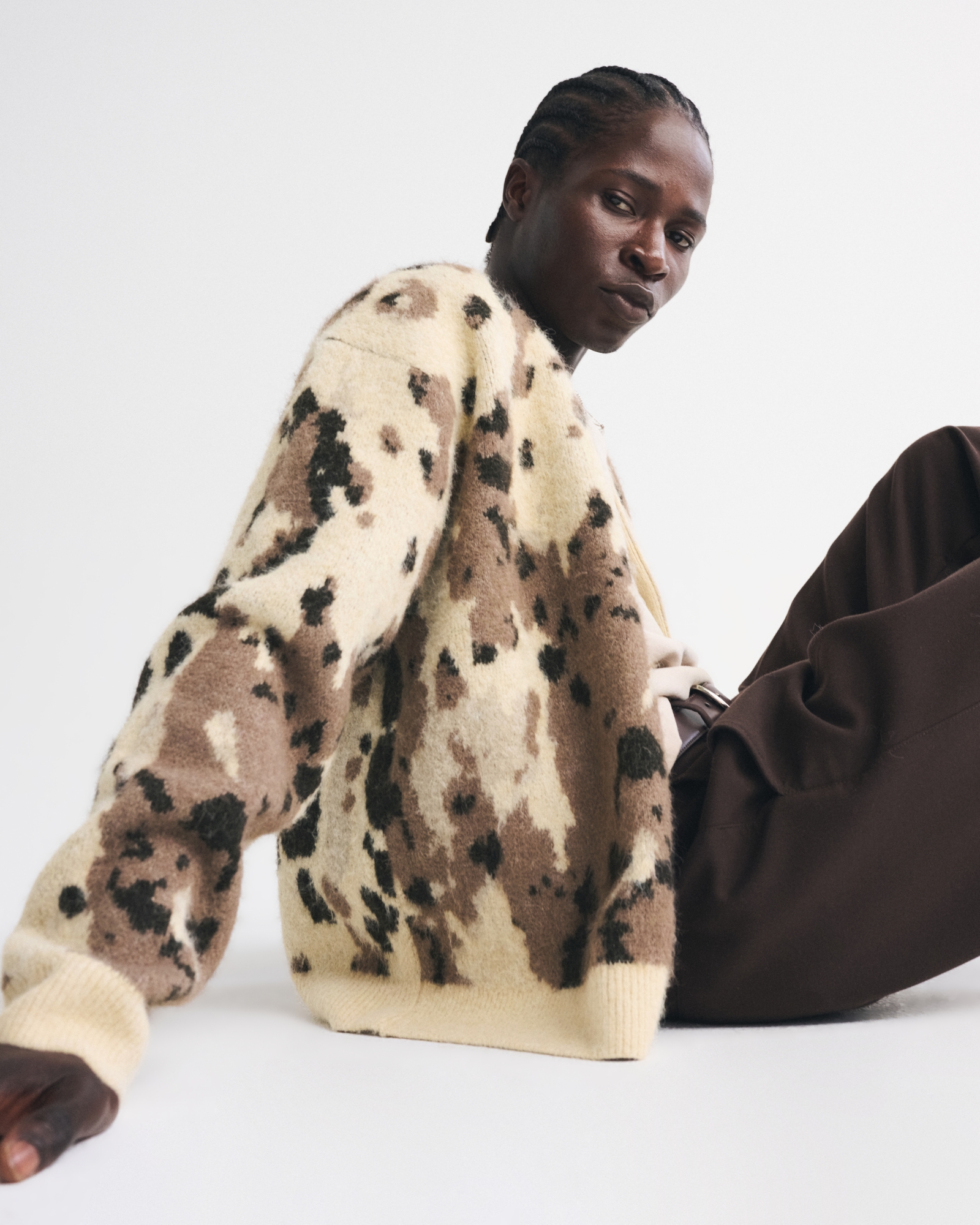 Men's Fuzzy Animal Print Cardigan | Men's Sale | Abercrombie.com