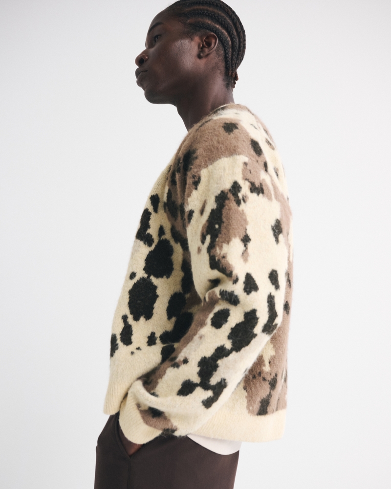 Men's Fuzzy Animal Print Cardigan | Men's Tops | Abercrombie.com