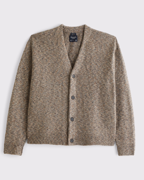 Fuzzy Cardigan, Light Brown Pattern view 1