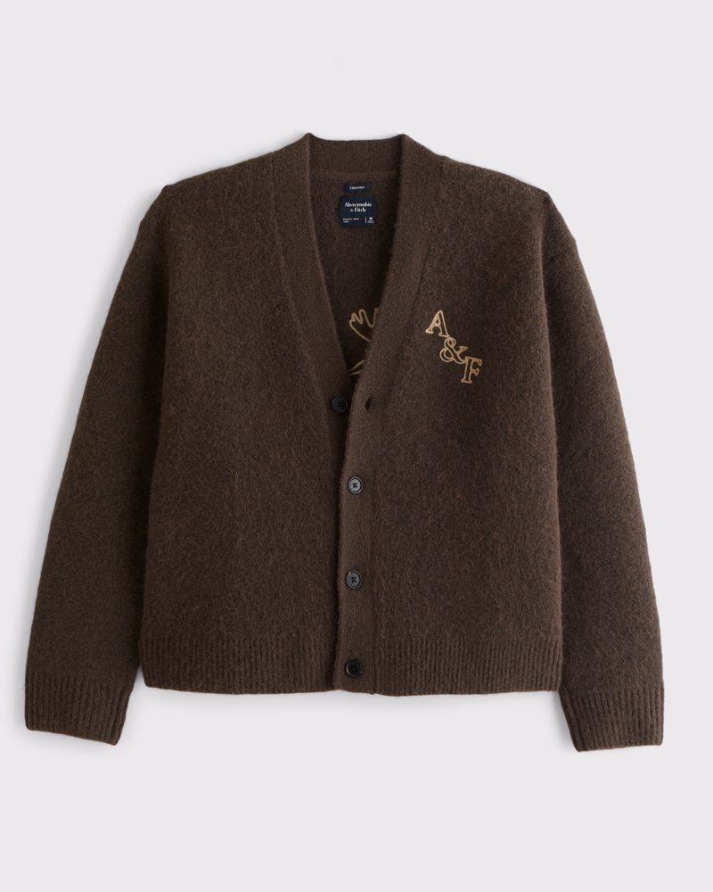 Men's Fuzzy Logo Cardigan | Men's Sale | Abercrombie.com