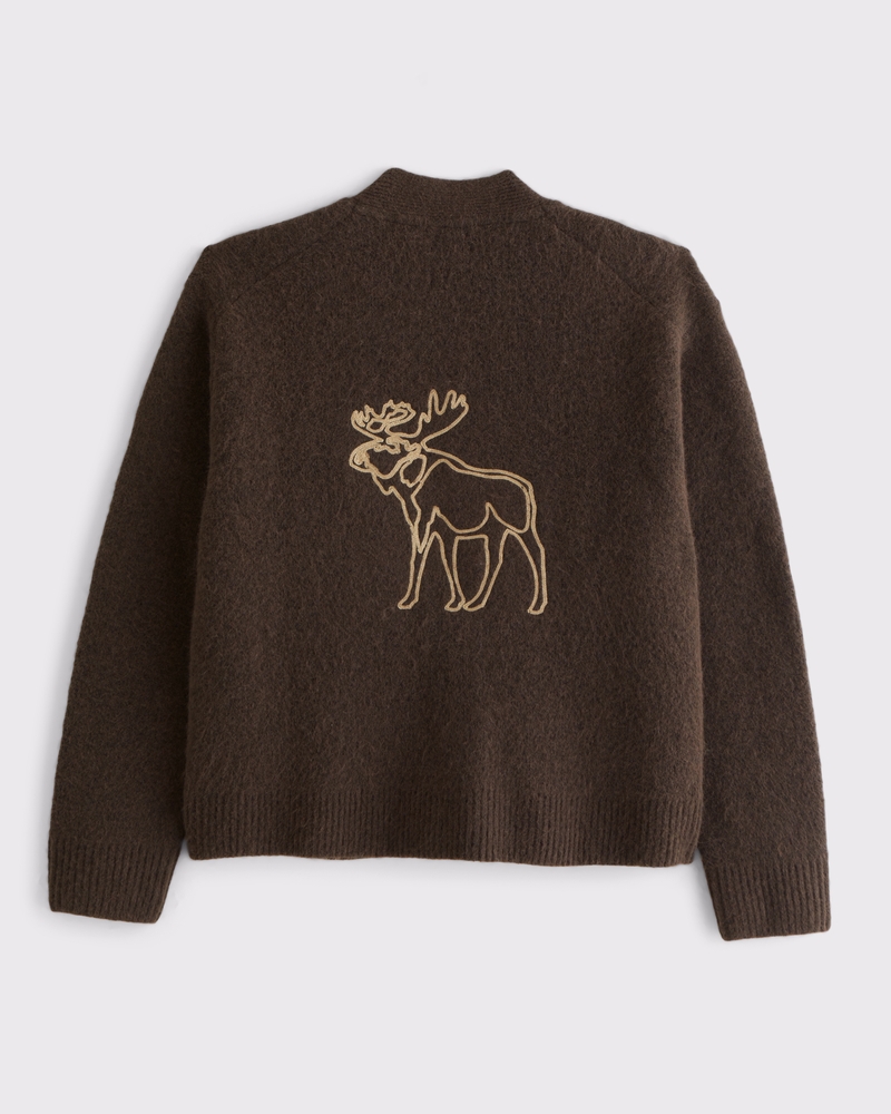 メンズ ファジー ロゴ カーディガン | メンズ セール | Abercrombie.com
