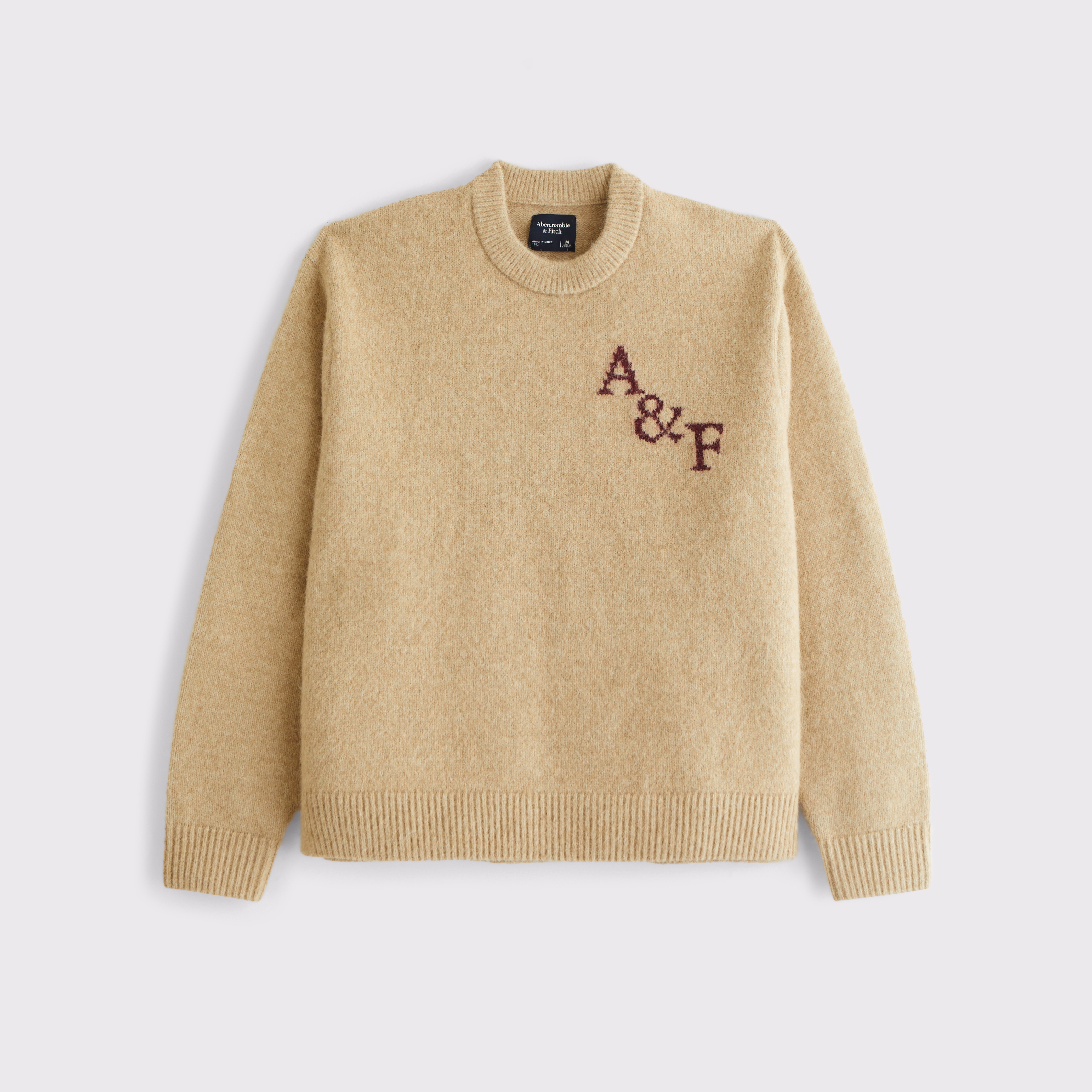 Men's Logo Fuzzy Crew Sweater | Men's Tops | Abercrombie.com