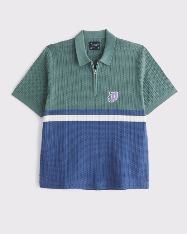 Prince Tennis Zip Sweater Polo, Deep Sage view 1