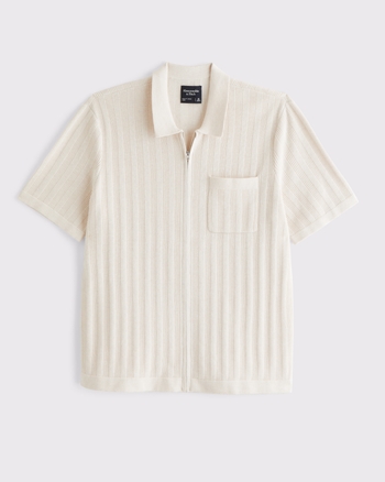 Full-Zip Sweater Polo