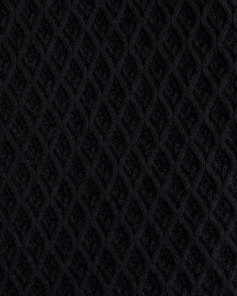Diamond Stitch Button-Through Sweater Polo