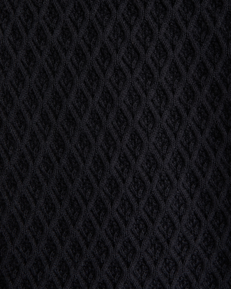 Diamond Stitch Button-Through Sweater Polo