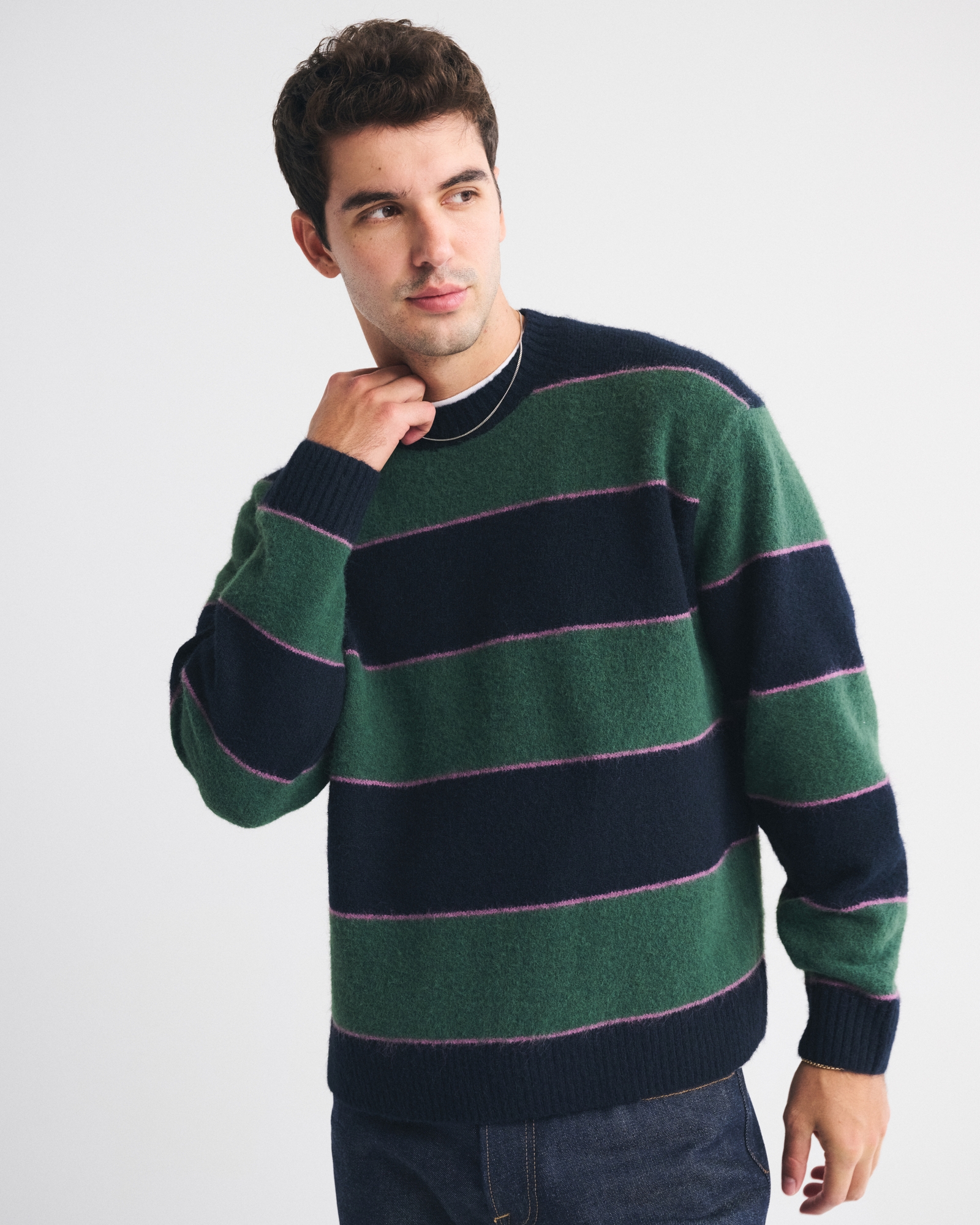 メンズ A&F エッセンシャル クルーネックセーター | メンズ セール 
