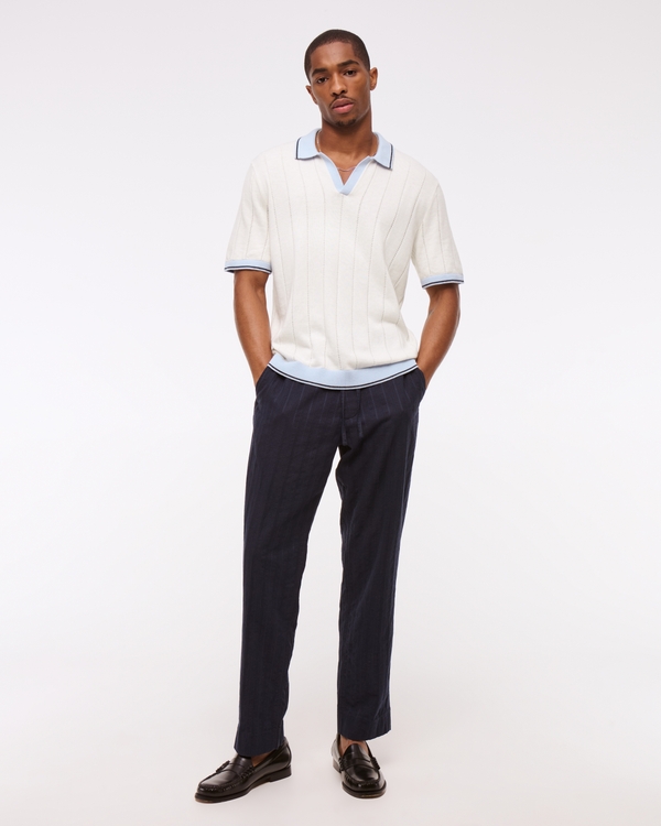 Blocked Johnny Collar Sweater Polo