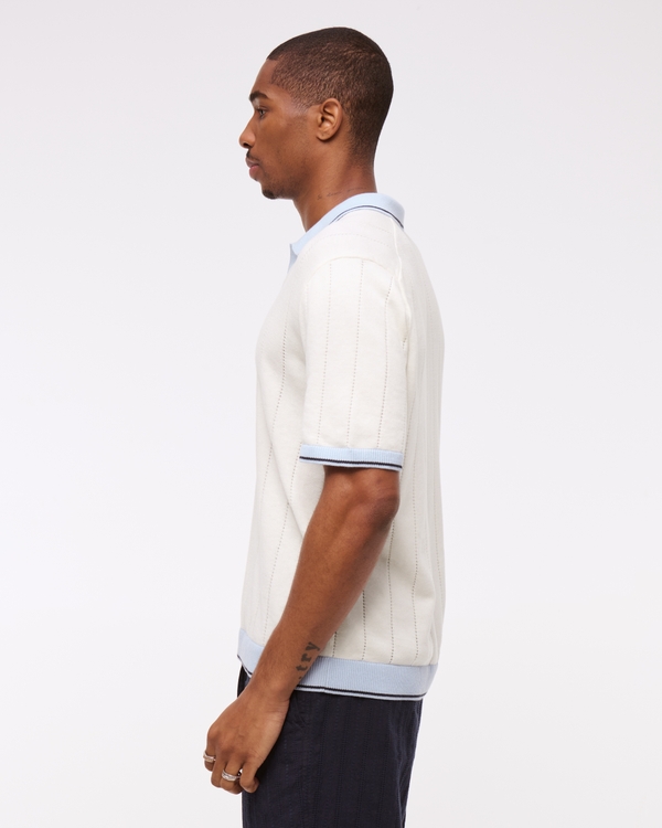 Blocked Johnny Collar Sweater Polo