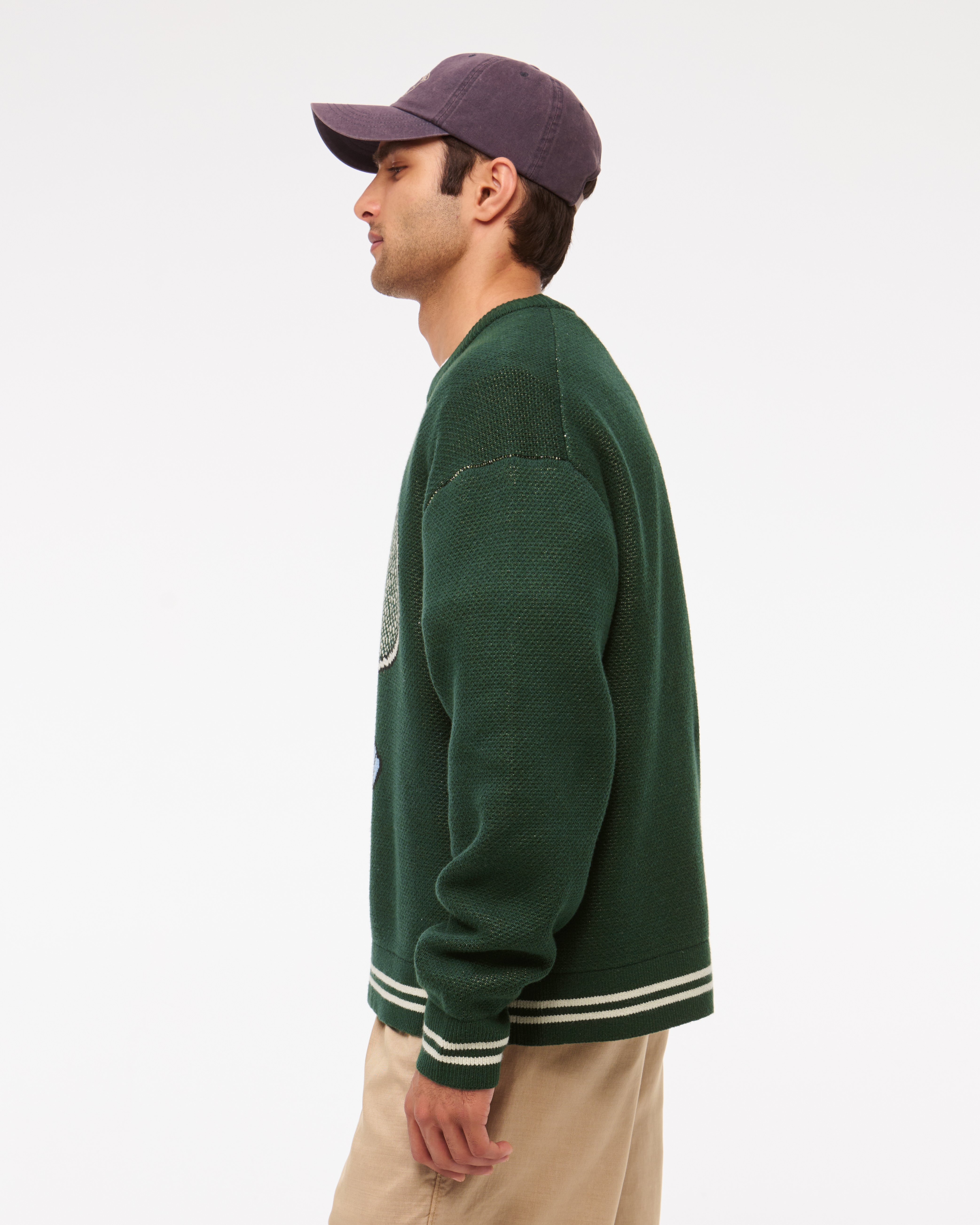 Men's Oversized Tennis Racket Graphic Crew Sweater | Men's