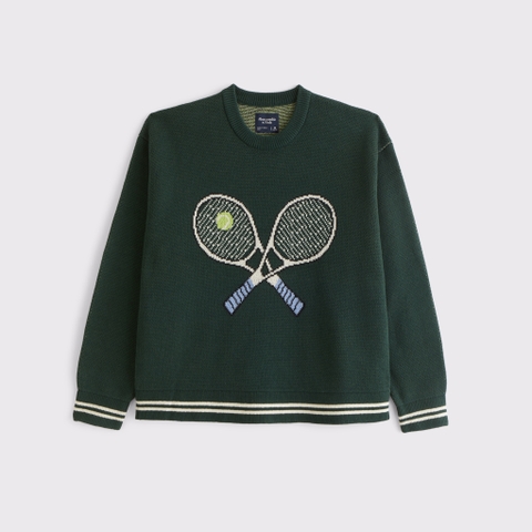 Мужские свитеры Abercrombie & Fitch Oversized Tennis Racket Graphic Crew Sweater