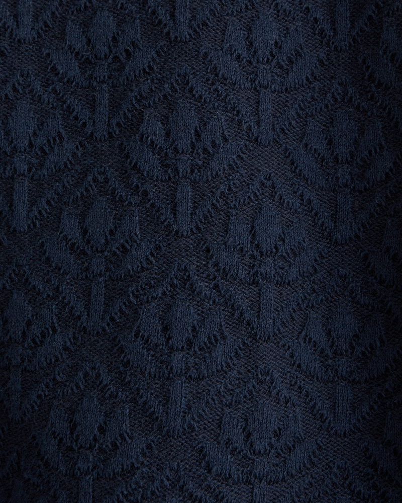 Jacquard Button-Through Sweater Polo