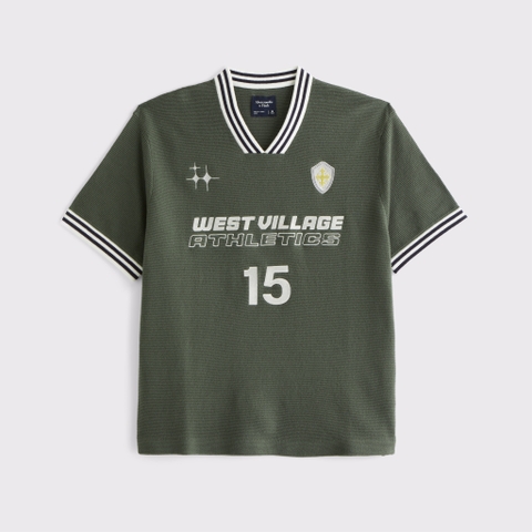 Мужские свитеры Abercrombie & Fitch West Village Soccer Jersey-Inspired Sweater