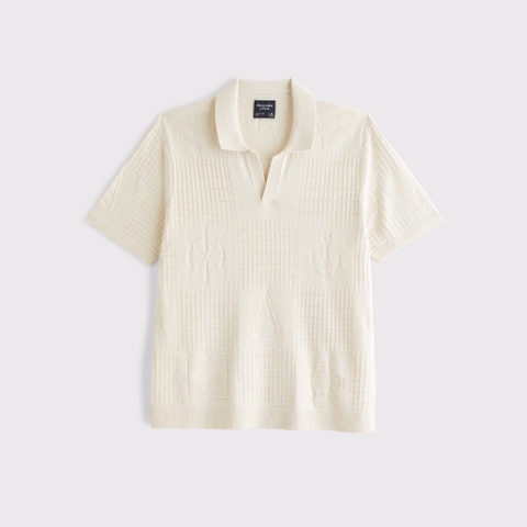 Мужские свитеры Abercrombie & Fitch Cable Patchwork Johnny Collar Sweater Polo