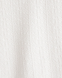 Lace-Style Stitch Johnny Collar Sweater Polo