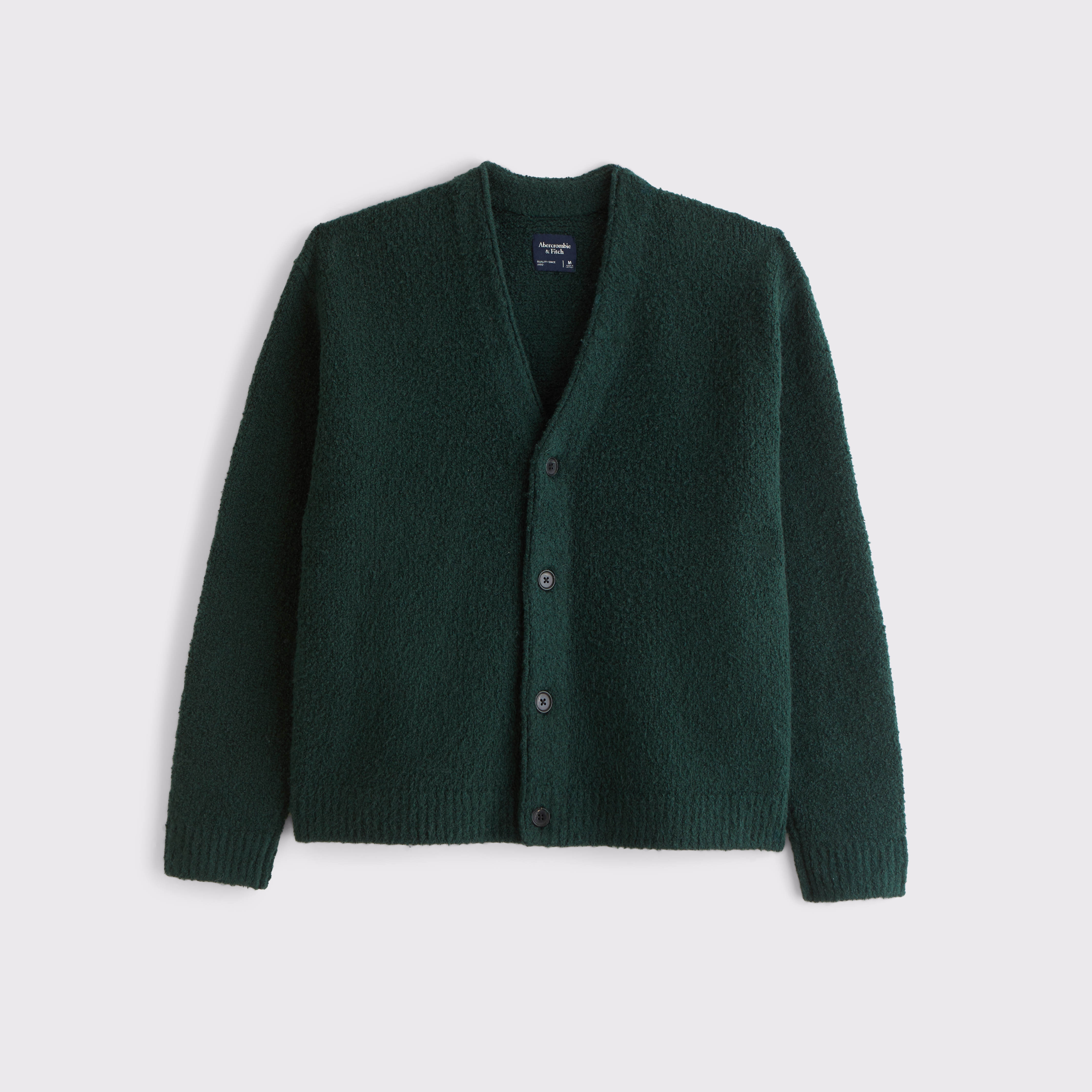 Abercrombie & Fitch Boucle Cardigan In Green