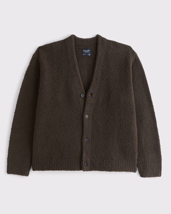 Boucle Cardigan, Dark Coffee view 1