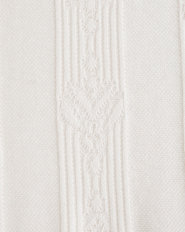 Textural Striped Johnny Collar Sweater Polo