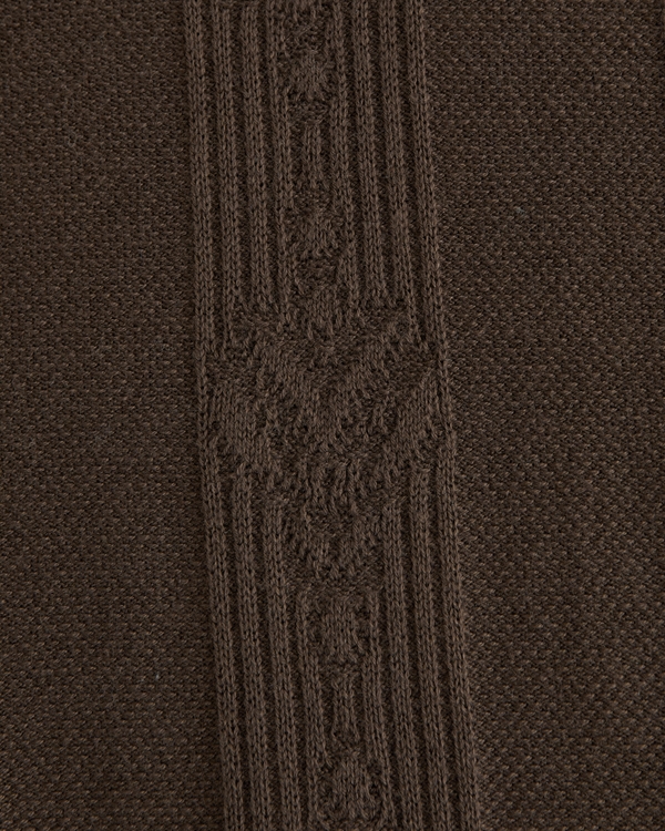 Textural Striped Johnny Collar Sweater Polo