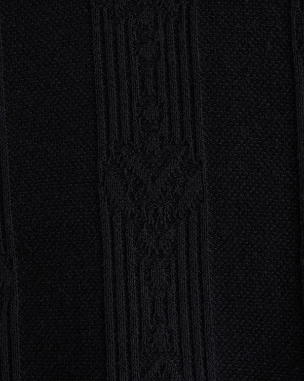 Textural Striped Johnny Collar Sweater Polo