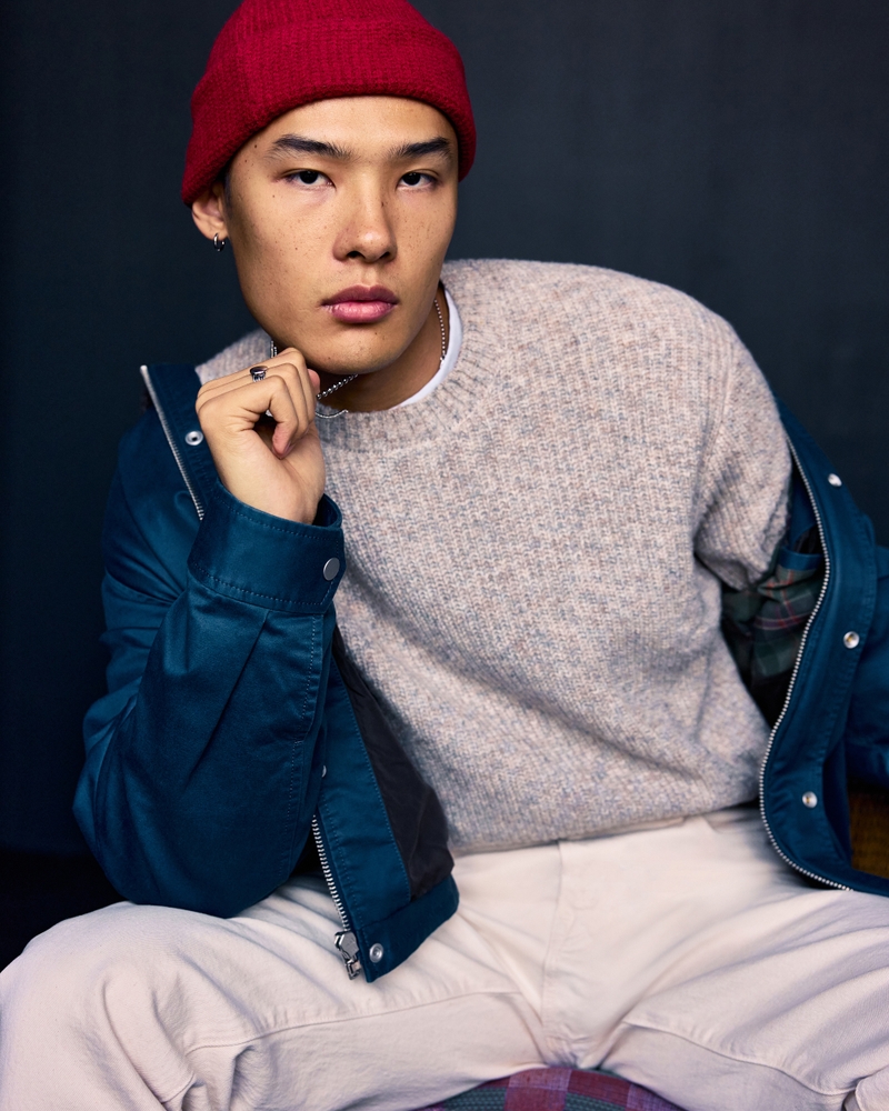 Oversized Waffle Crew Sweater