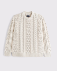 Oversized Cable Crew Sweater