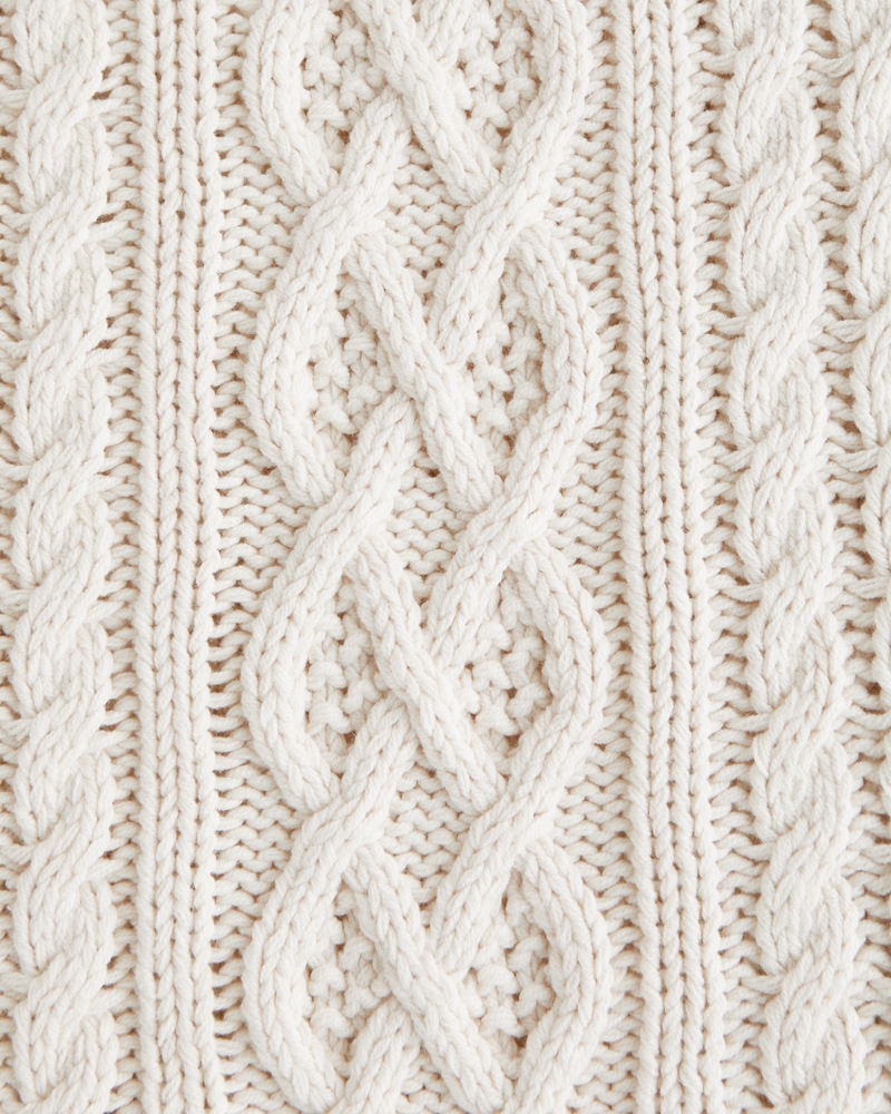 Oversized Cable Crew Sweater