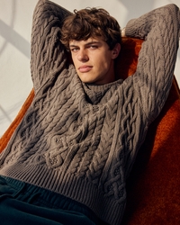 Oversized Cable Crew Sweater