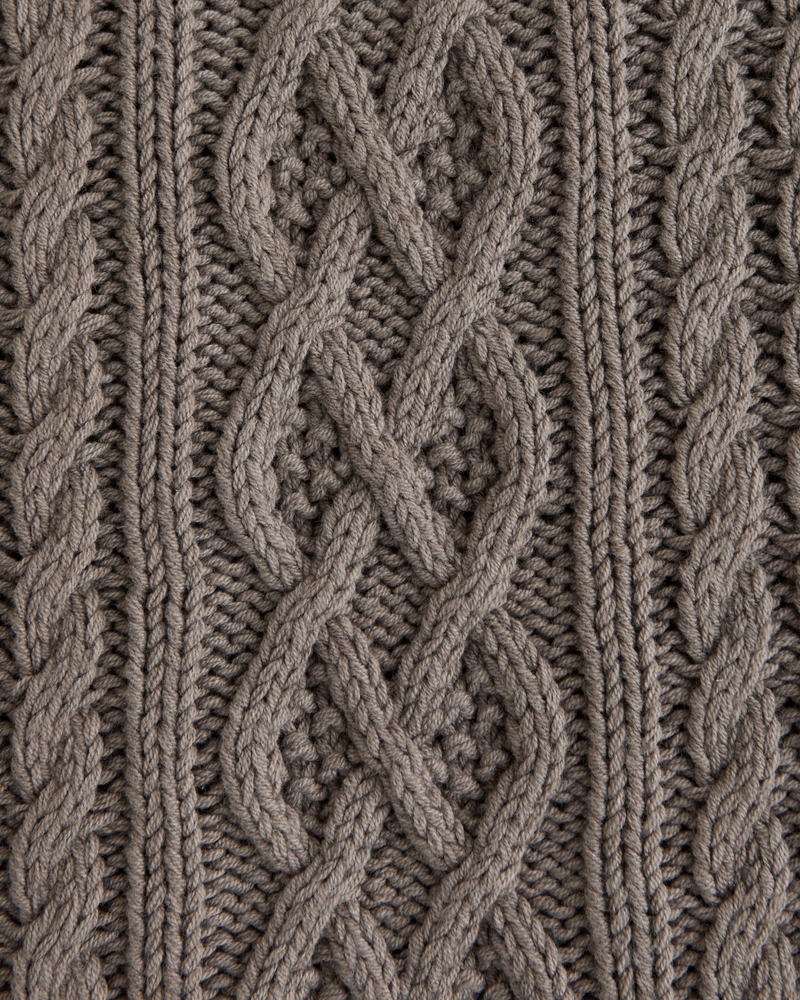 Oversized Cable Crew Sweater