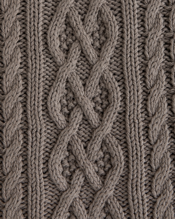 Oversized Cable Crew Sweater