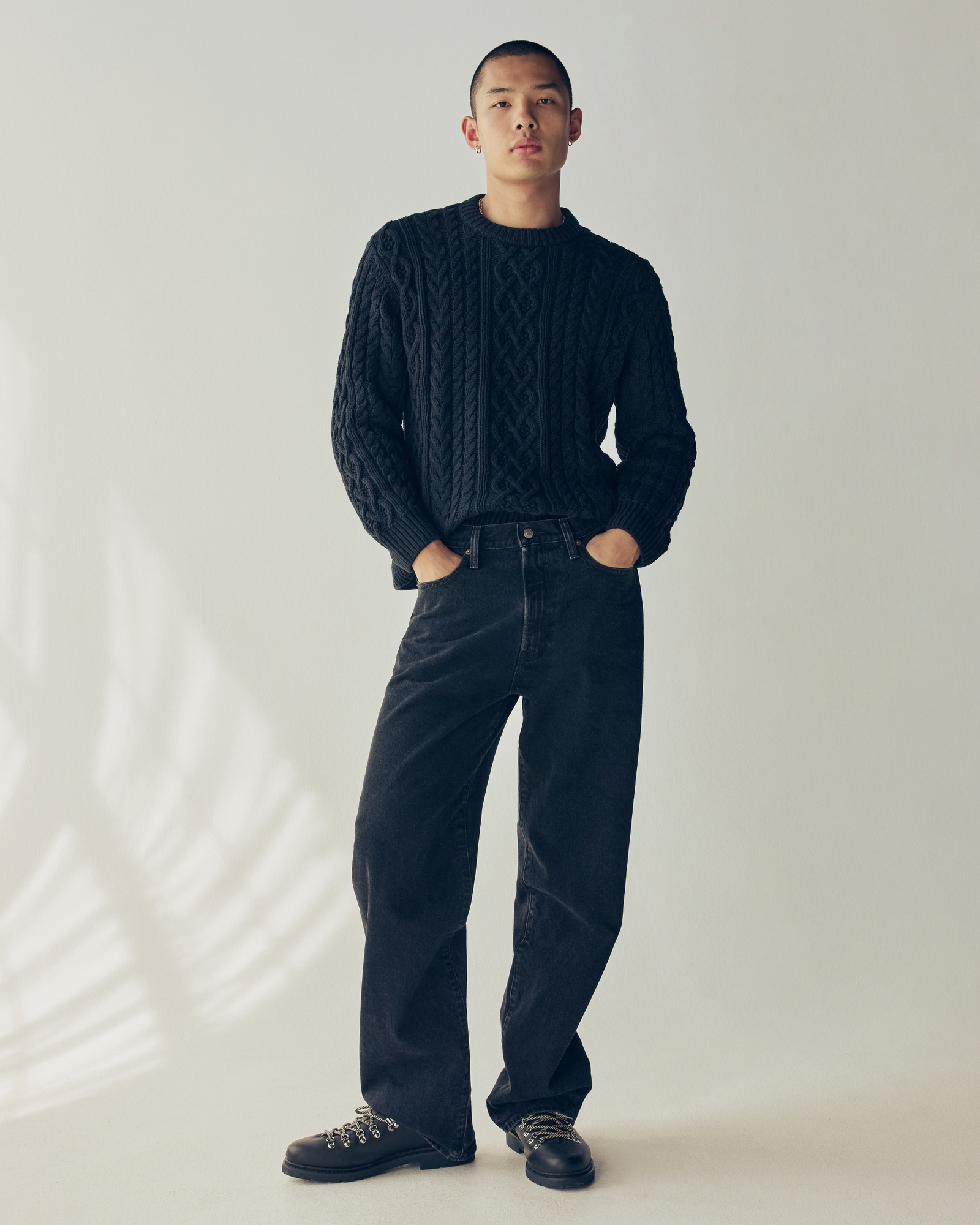 Oversized Cable Crew Sweater