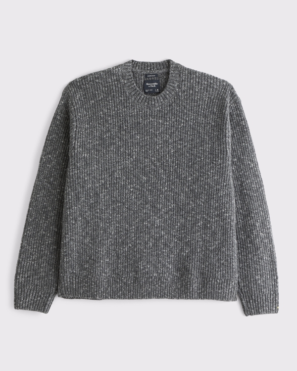 A&F Essential Crew Sweater, Dark Gray view 1