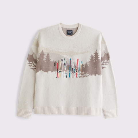Мужские свитеры Abercrombie & Fitch Oversized Western Graphic Crew Sweater