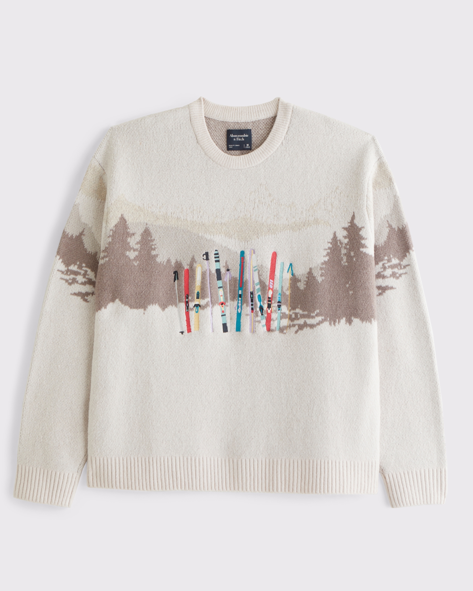 Oversized Holiday Graphic Crew Sweater