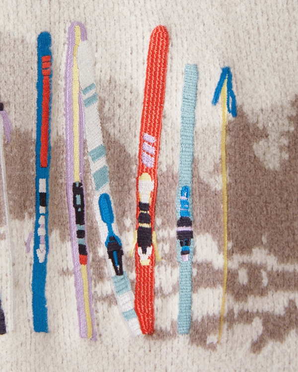 Oversized Ski Graphic Crew Sweater