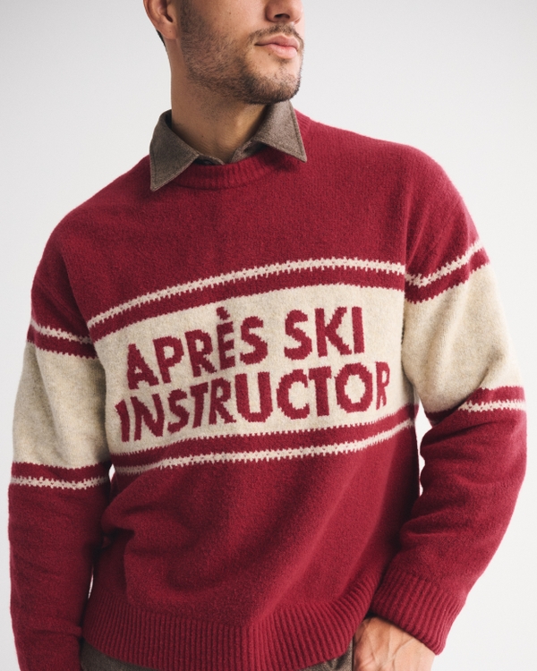 Oversized Ski Graphic Crew Sweater
