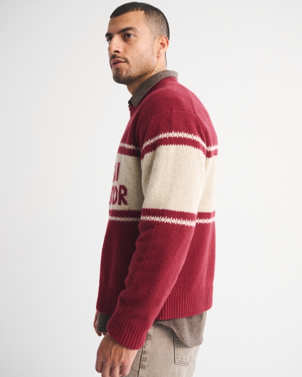 Oversized Ski Graphic Crew Sweater