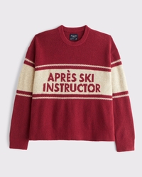 Oversized Ski Graphic Crew Sweater