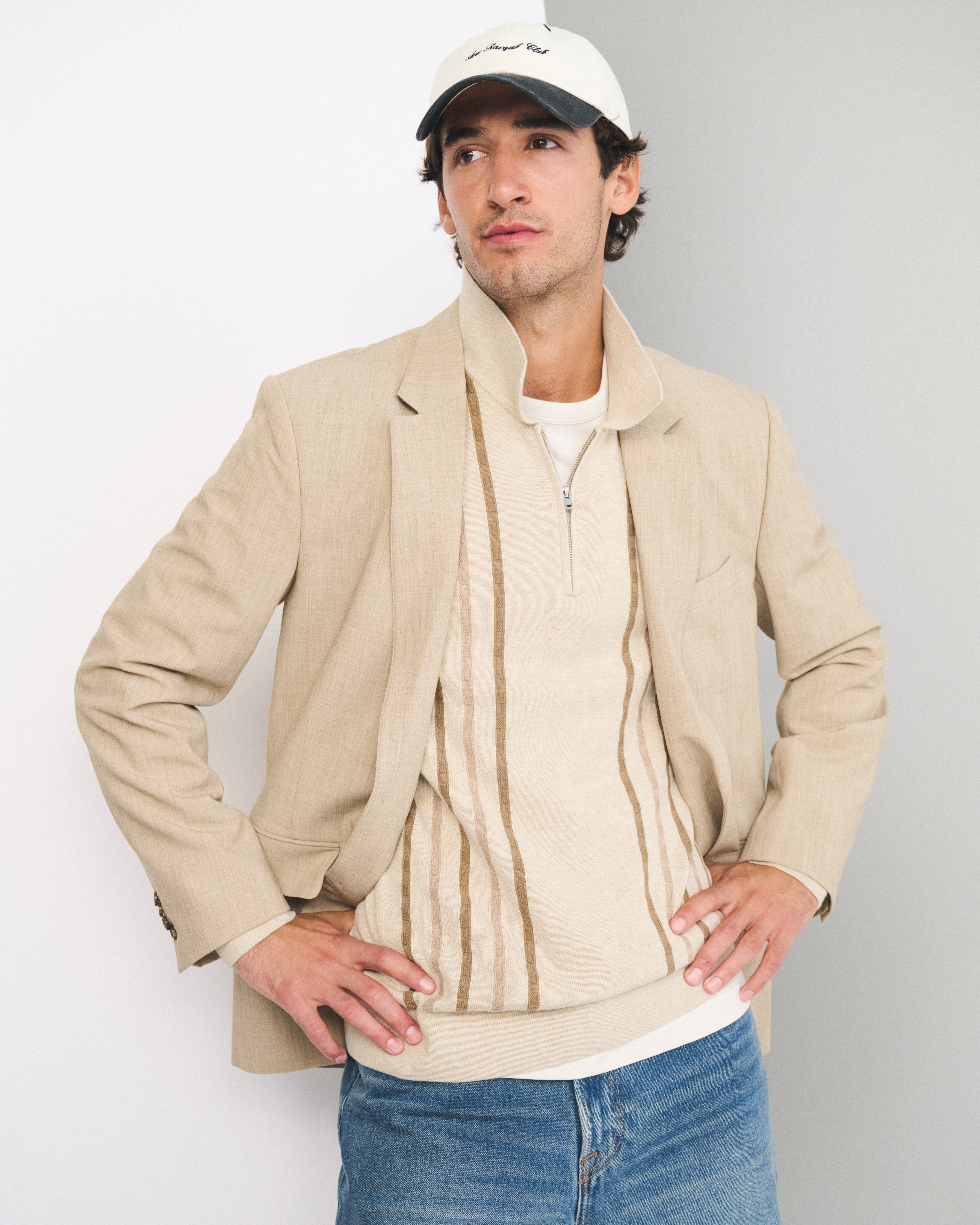 Abercrombie & Fitch Long-sleeve Zip Sweater Polo In Brown