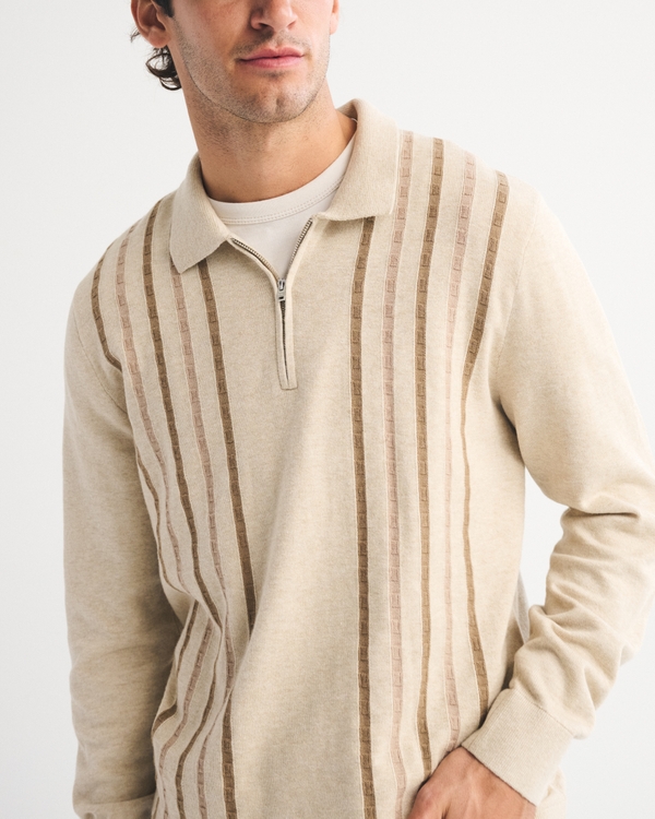 Long-Sleeve Zip Sweater Polo