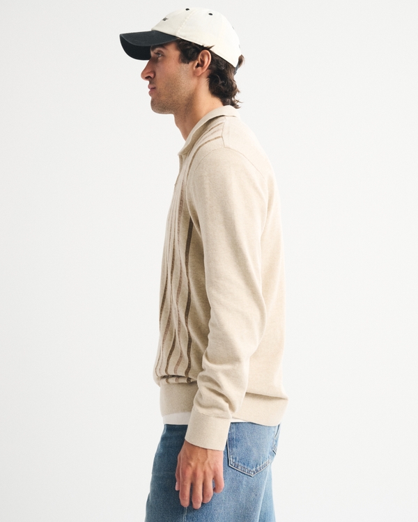 Long-Sleeve Zip Sweater Polo